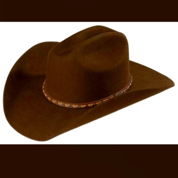Justin® Men's Plains 2X Brown Wool Felt Western Hat JF0242PLNS40 - Picture 4 of 8